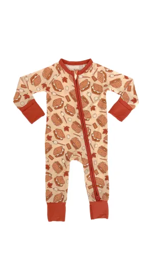 In My Jammers S'Mores Zipper Romper