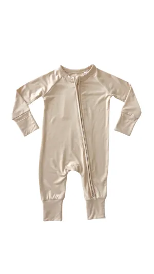 In My Jammers Solid Brazilian Sand Zipper Romper