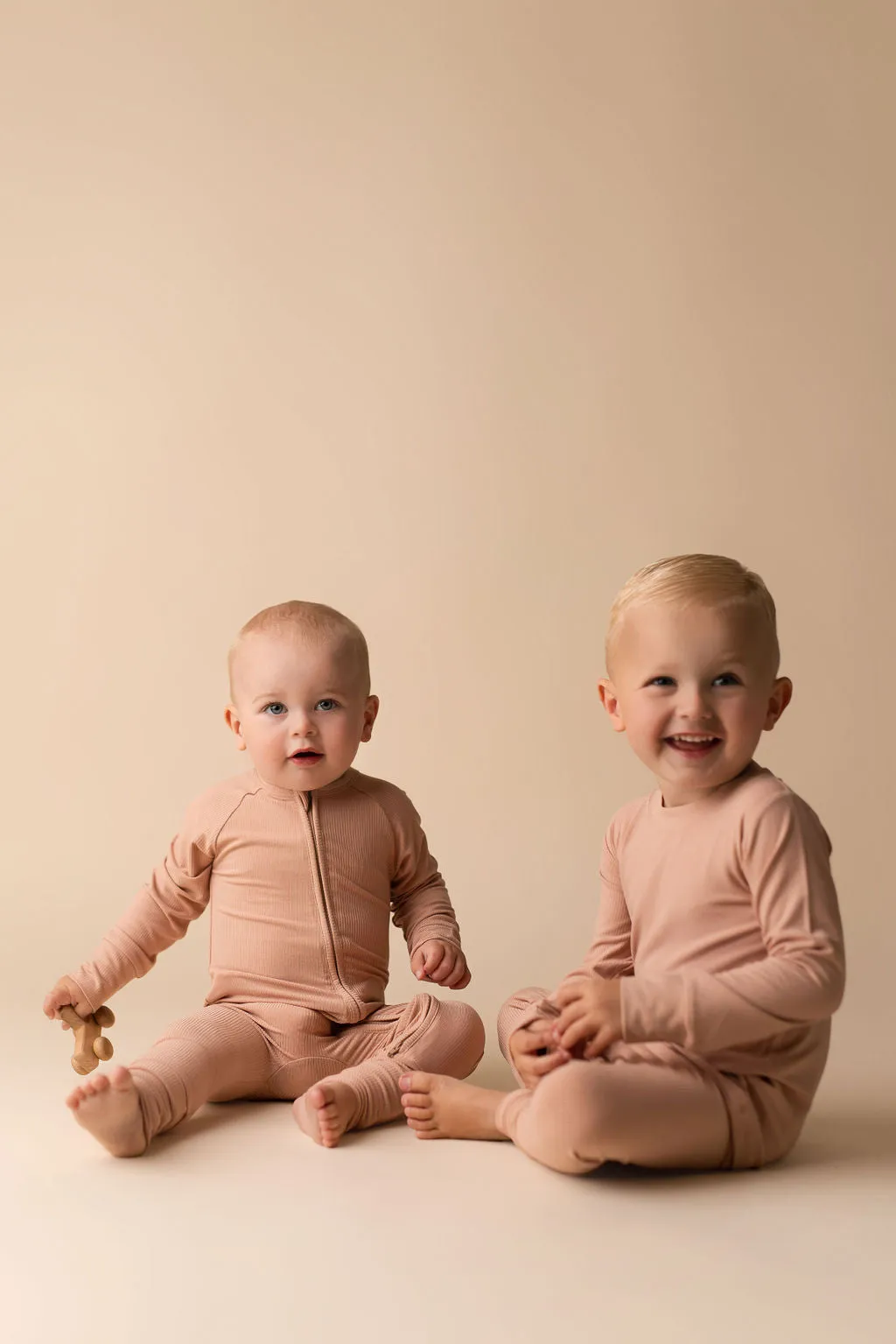 In My Jammers Solid Desert Ribbed Zipper Romper