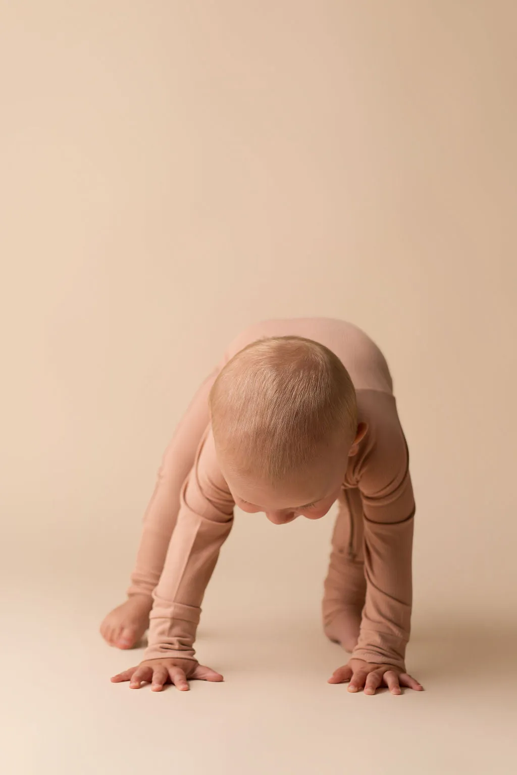 In My Jammers Solid Desert Ribbed Zipper Romper
