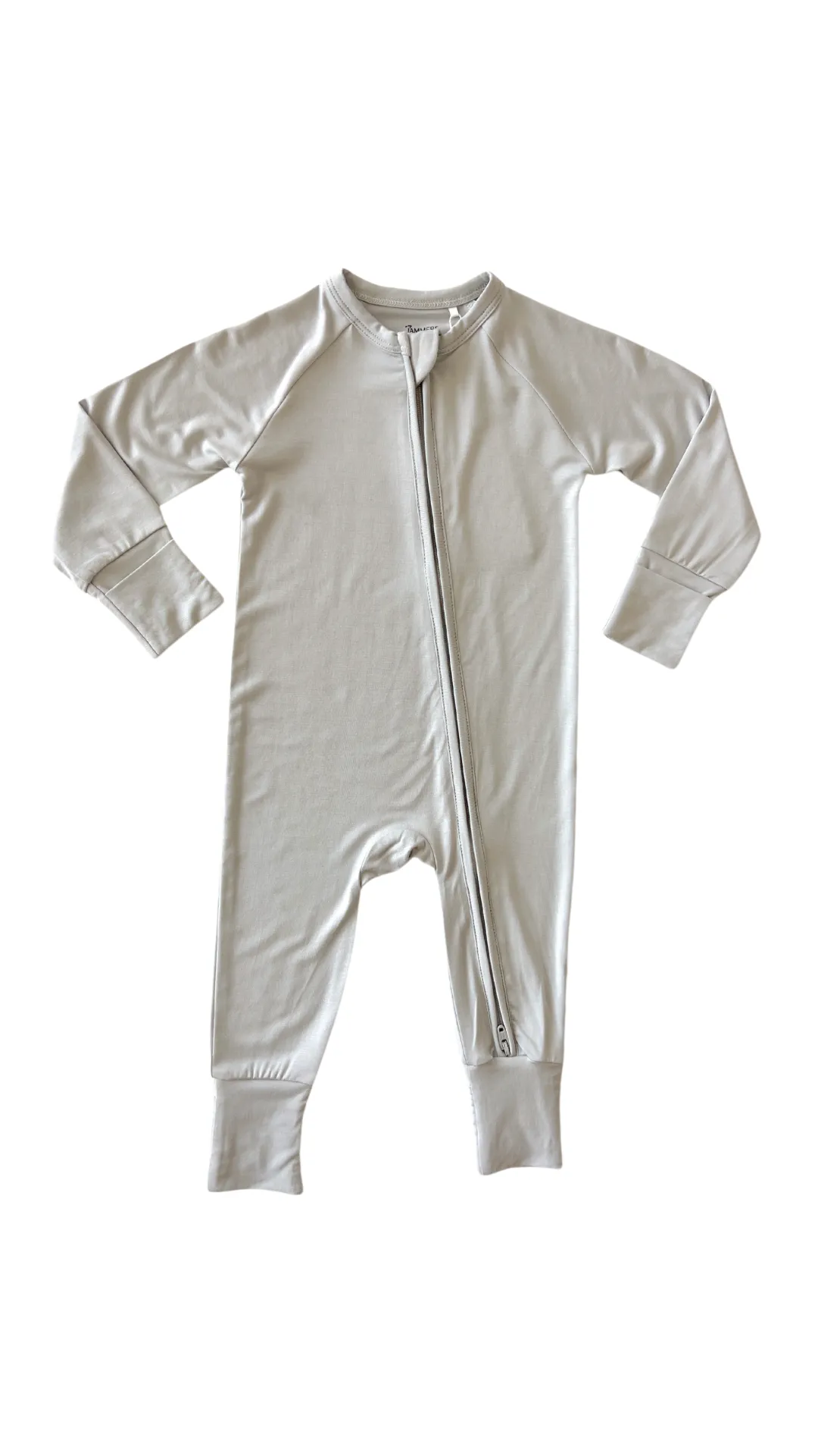 In My Jammers Solid High Rise Grey Zipper Romper