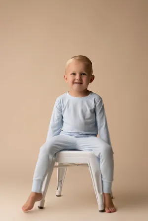 In My Jammers Solid Sky Blue Ribbed L/S 2pc PJ Set