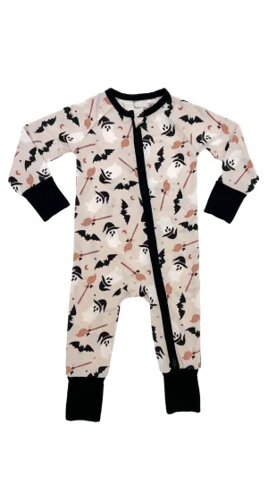 In My Jammers Spooky Ghost Zipper Romper