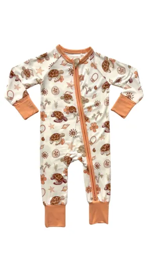 In My Jammers Turtle Zipper Romper