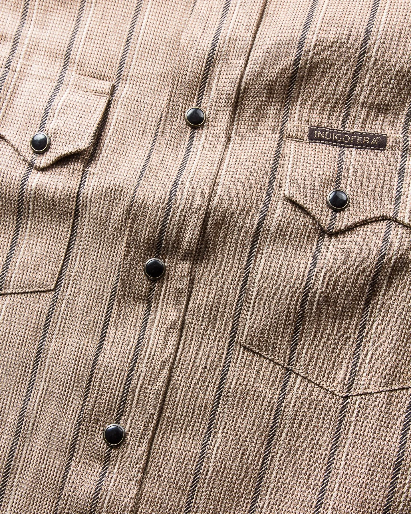 【Indigofera】DOLLARD LINEN/COTTON STRIPE SHIRT / 棉麻混紡經典西部襯衫