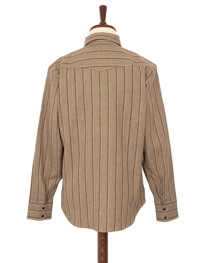 【Indigofera】DOLLARD LINEN/COTTON STRIPE SHIRT / 棉麻混紡經典西部襯衫