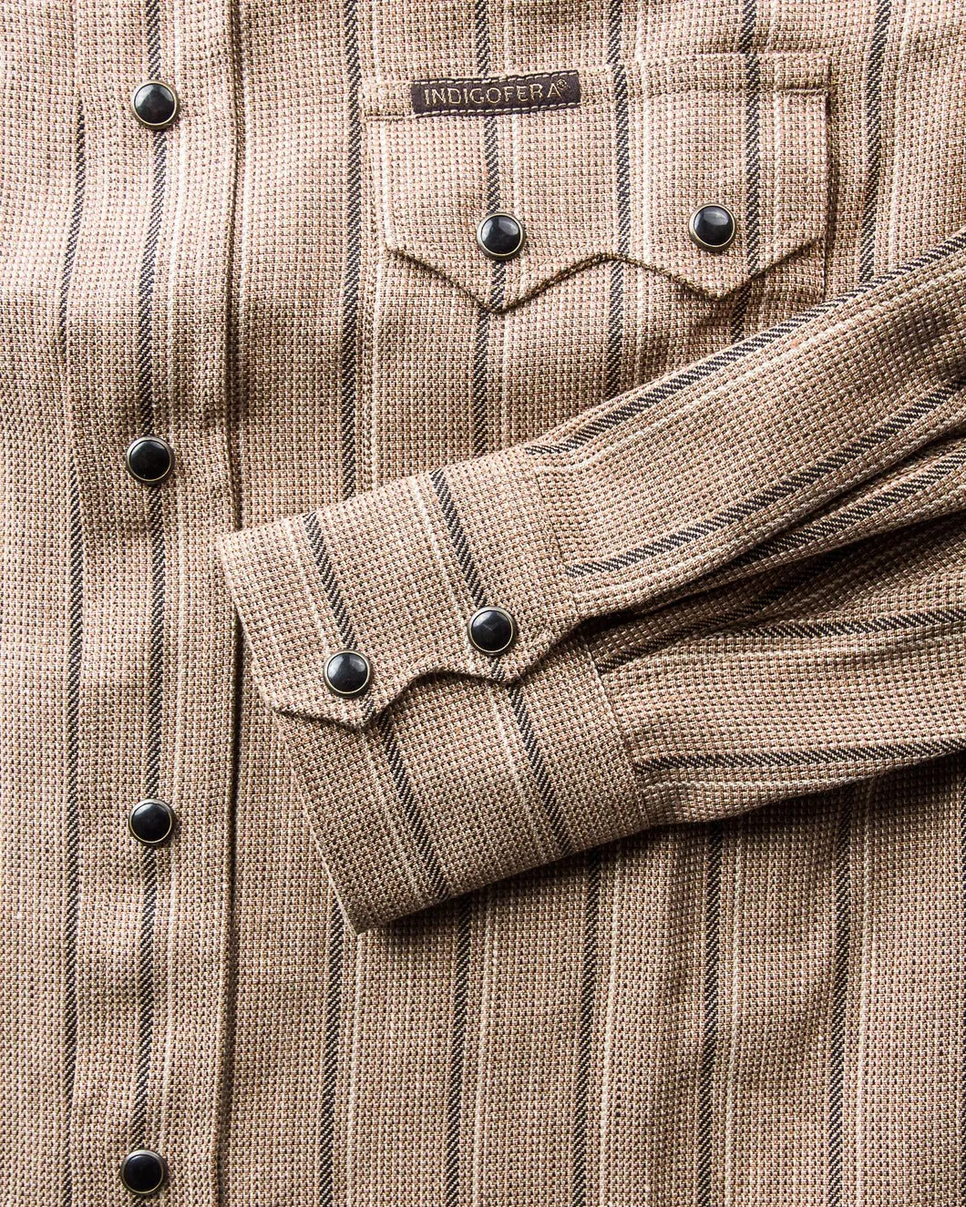 【Indigofera】DOLLARD LINEN/COTTON STRIPE SHIRT / 棉麻混紡經典西部襯衫