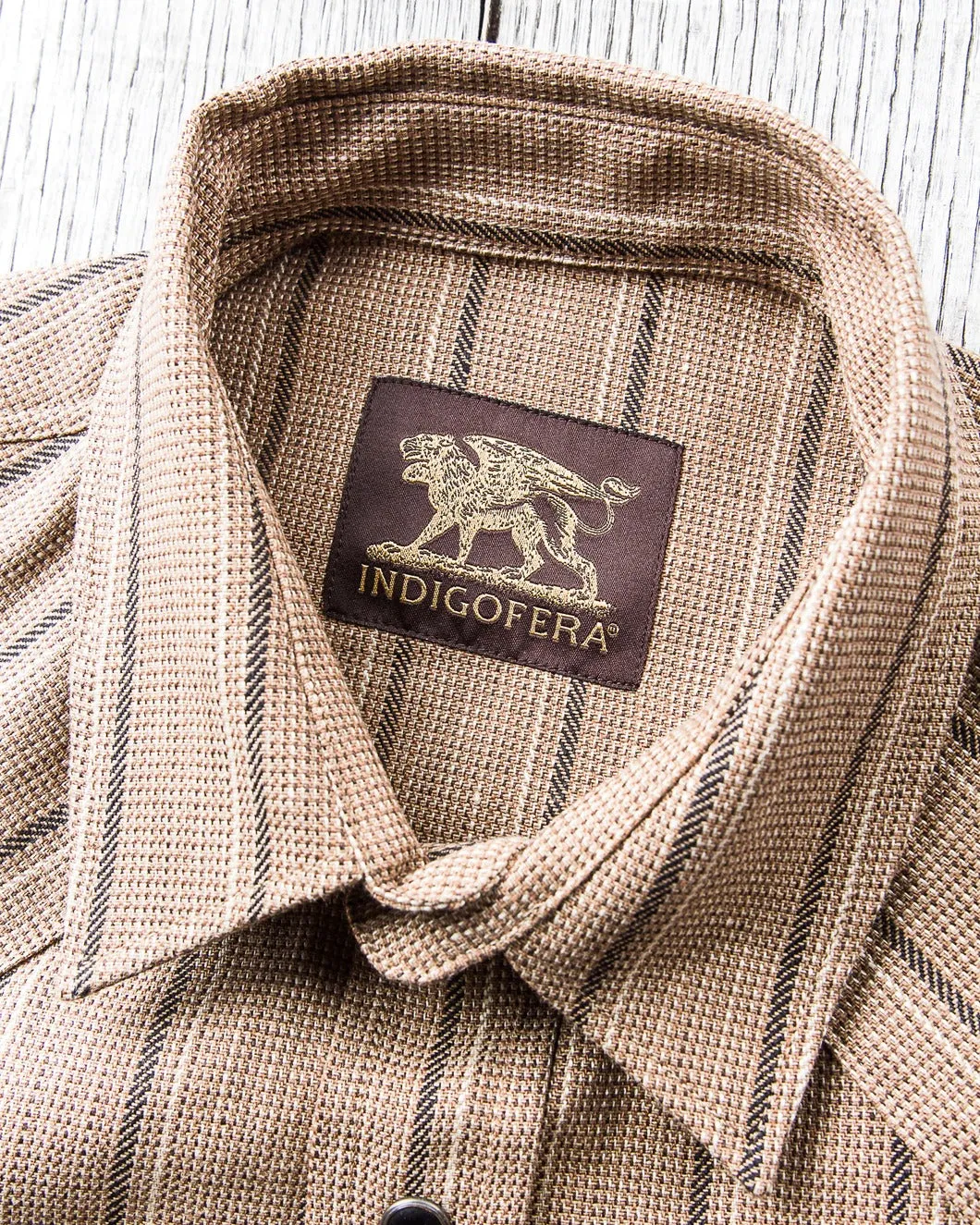 【Indigofera】DOLLARD LINEN/COTTON STRIPE SHIRT / 棉麻混紡經典西部襯衫