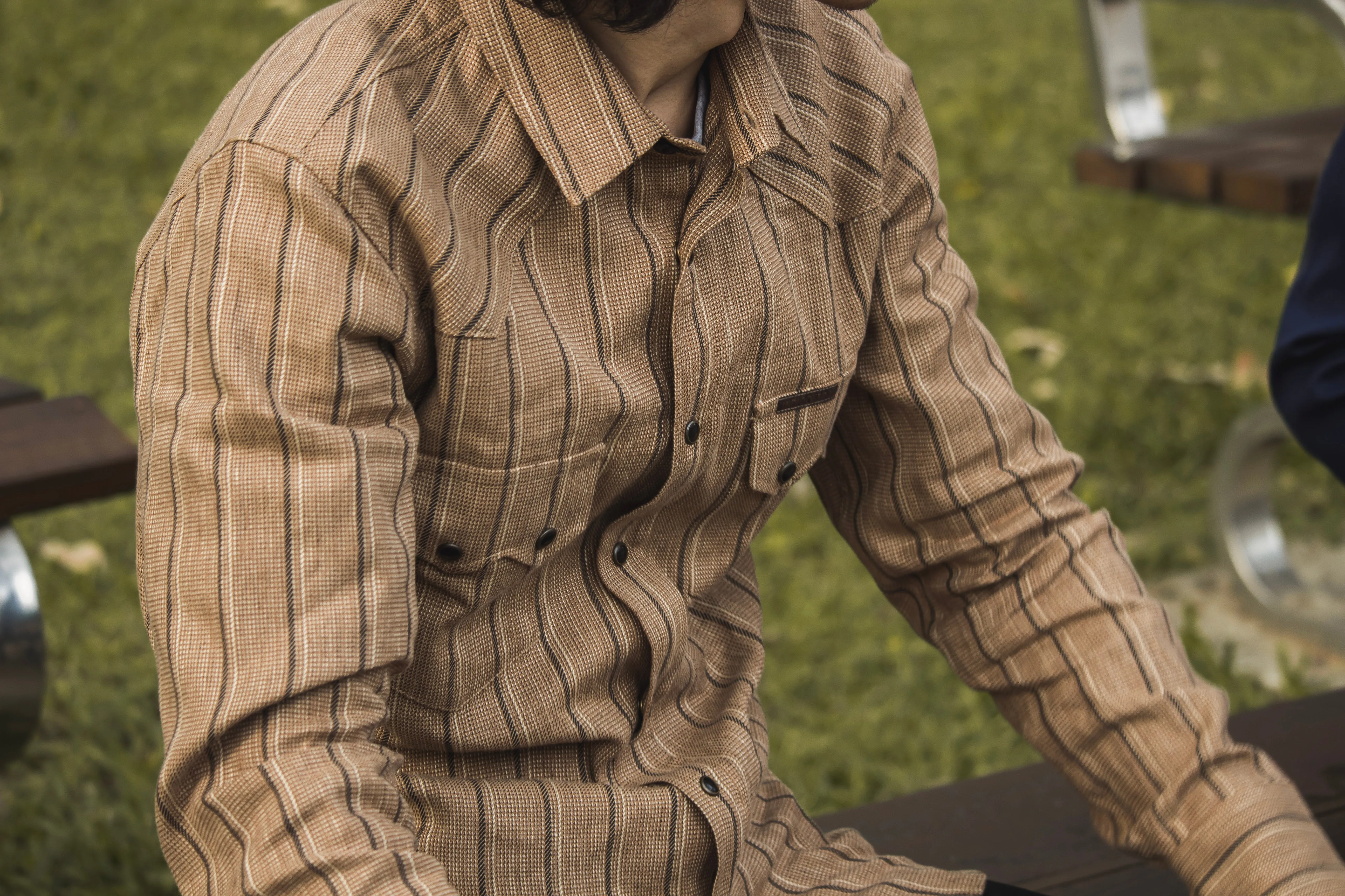 【Indigofera】DOLLARD LINEN/COTTON STRIPE SHIRT / 棉麻混紡經典西部襯衫