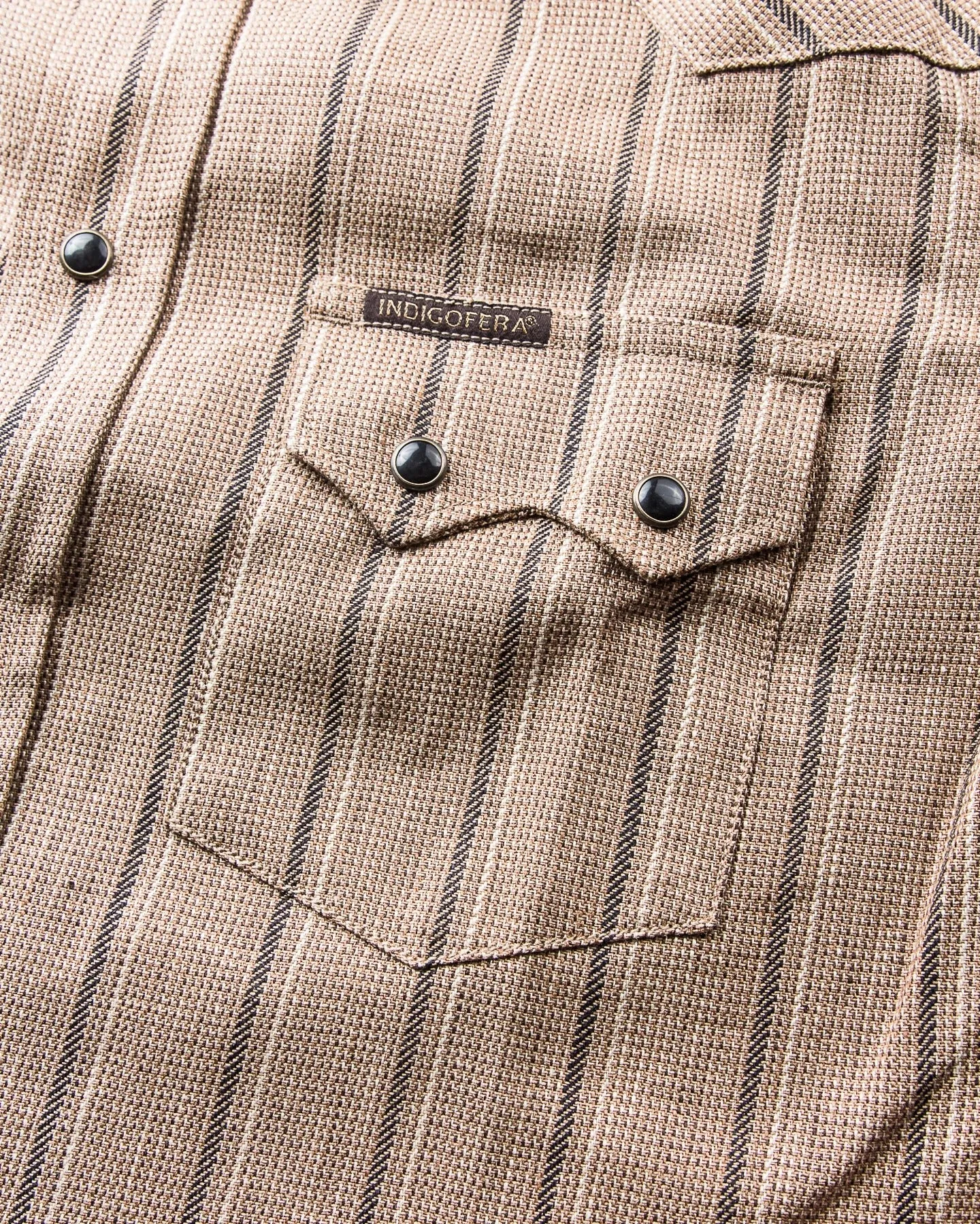 【Indigofera】DOLLARD LINEN/COTTON STRIPE SHIRT / 棉麻混紡經典西部襯衫