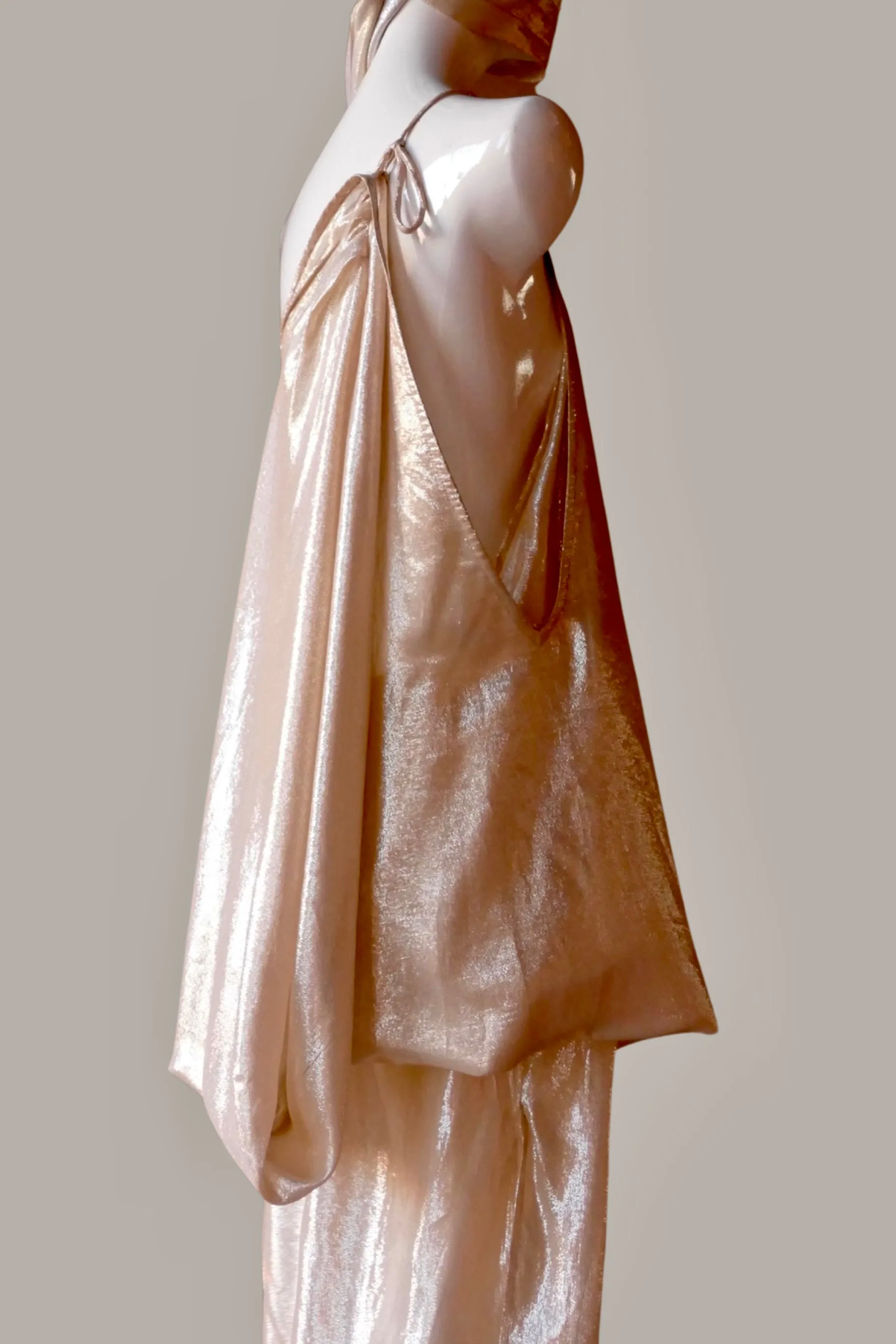 Infinite Mantaray Gown Silk Lame’ Cocca/Silver {Made to Order}