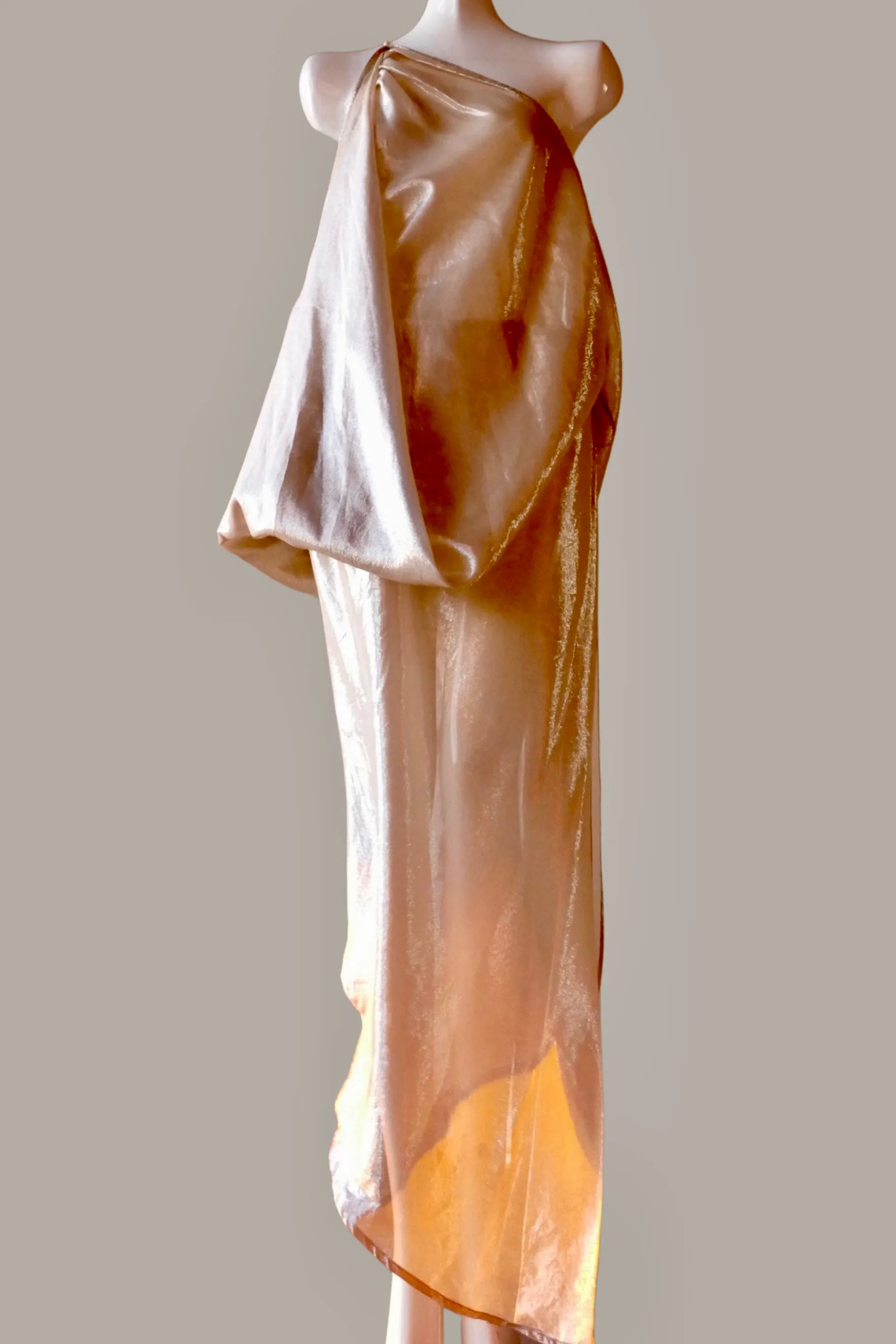 Infinite Mantaray Gown Silk Lame’ Cocca/Silver {Made to Order}