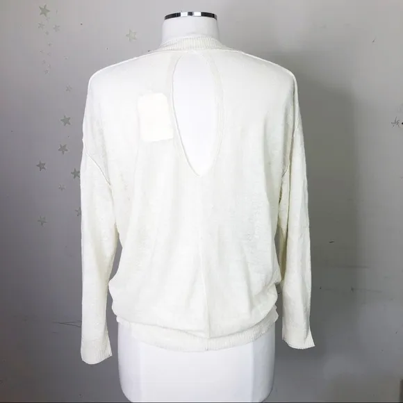 INHABIT cream linen crew neck light weight sweater