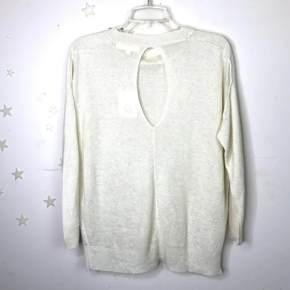 INHABIT cream linen crew neck light weight sweater