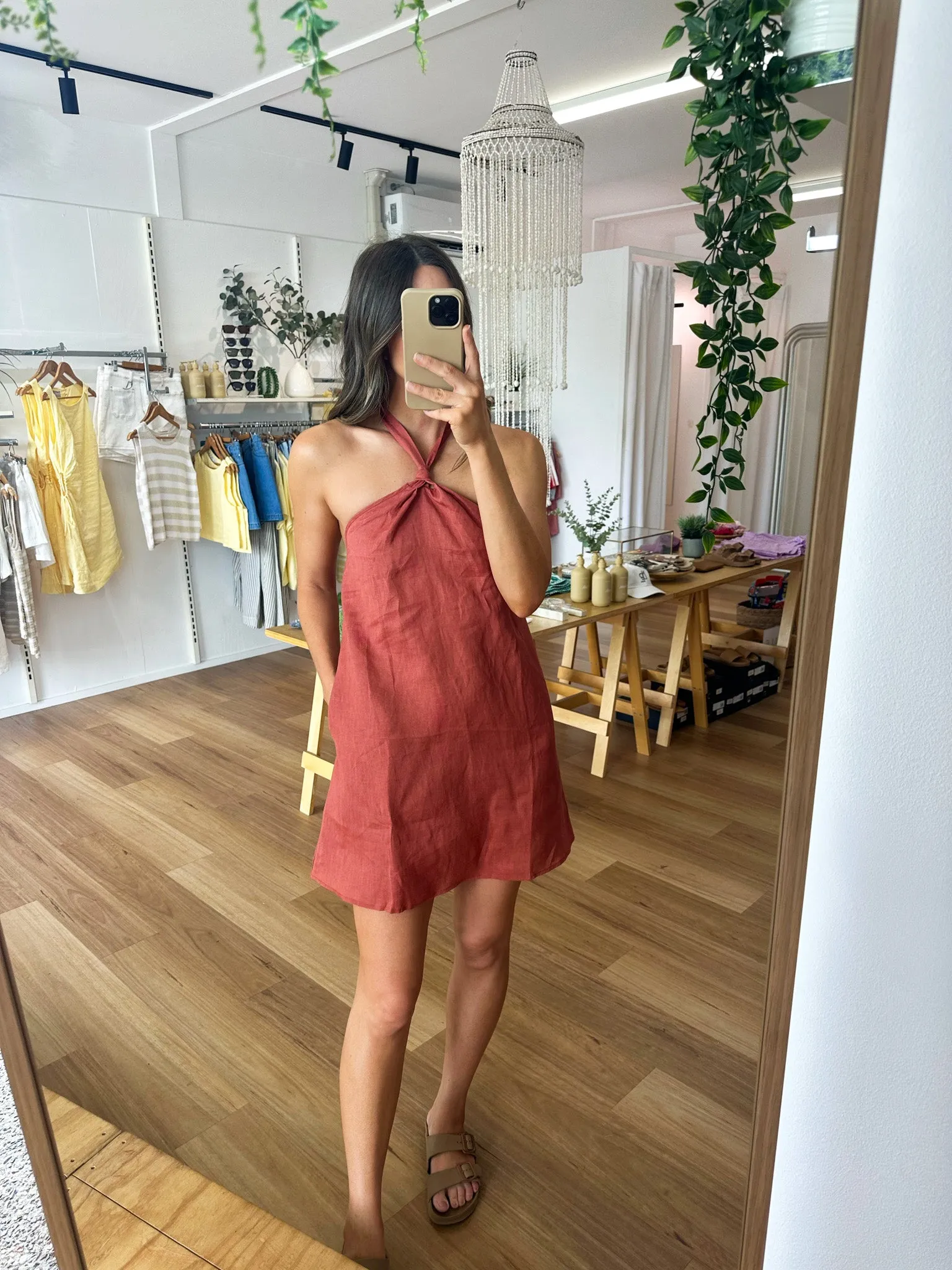 Isobel Linen Mini Rust