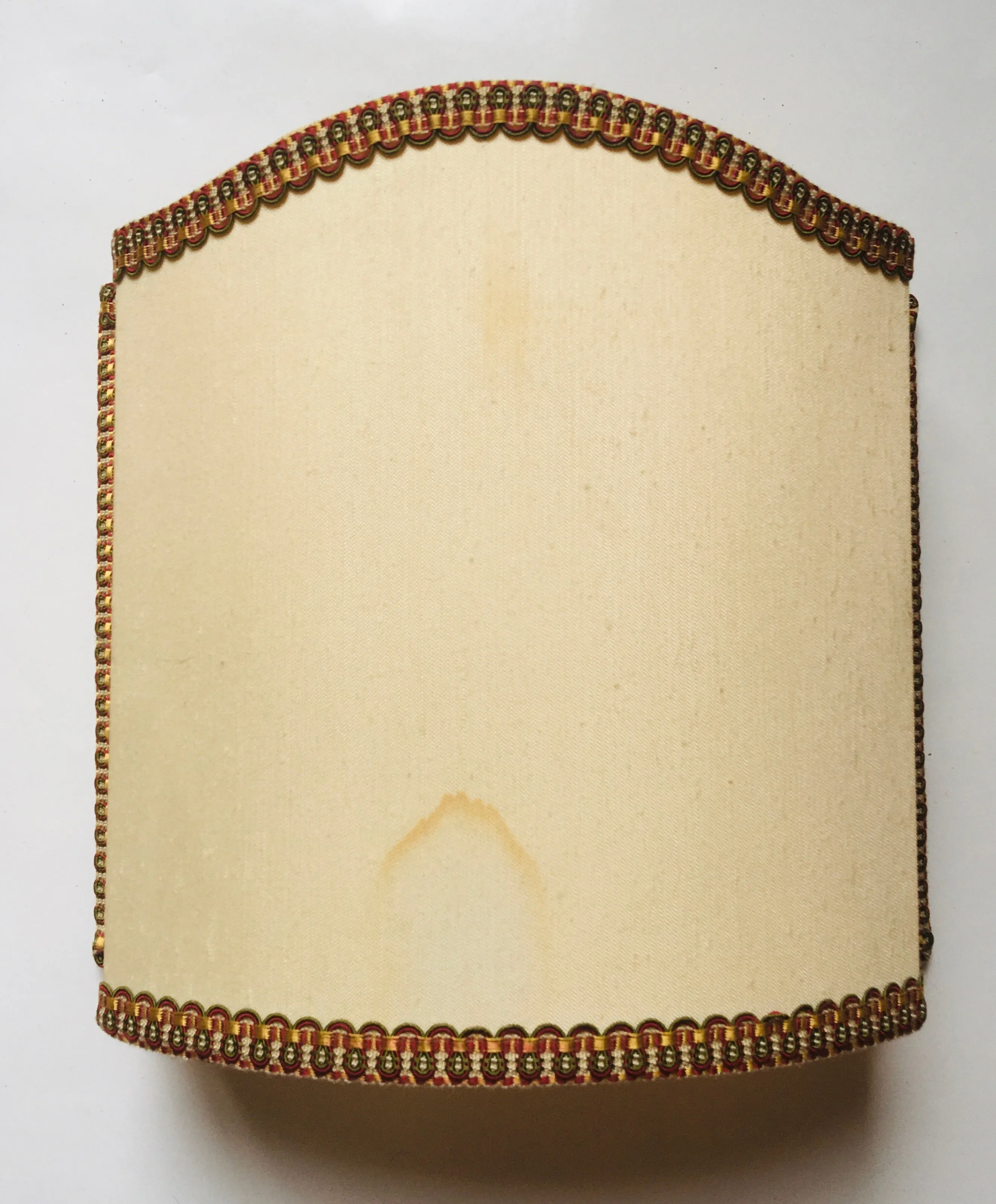 Italian Linen Ivory Half- Lampshades, Pair