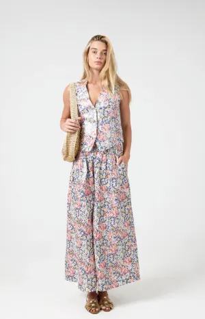 Jack Metallic Linen Vest in Florece Print