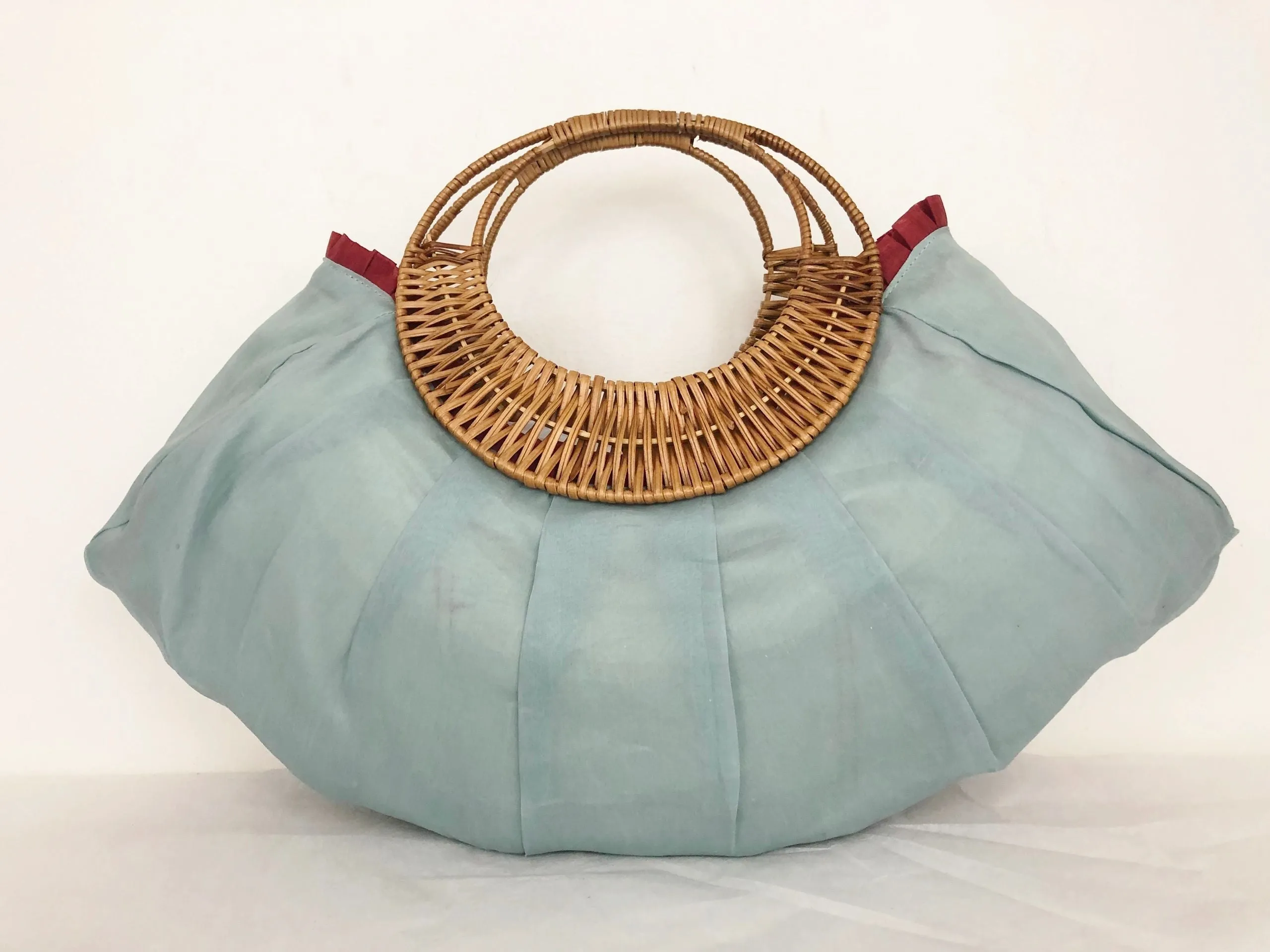 Jamin Puech Rattan And Silk Handle Bag