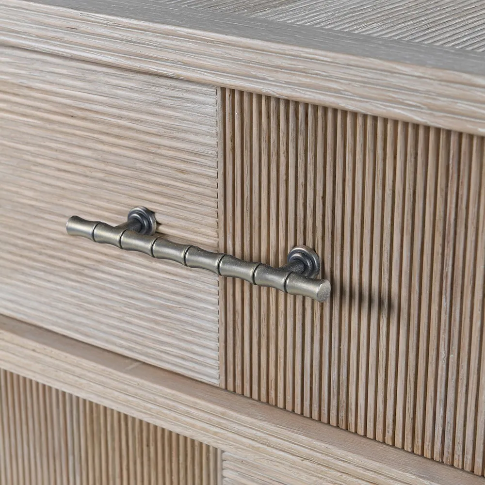 Janah Oak Four Door Sideboard with Bamboo Effect Handle