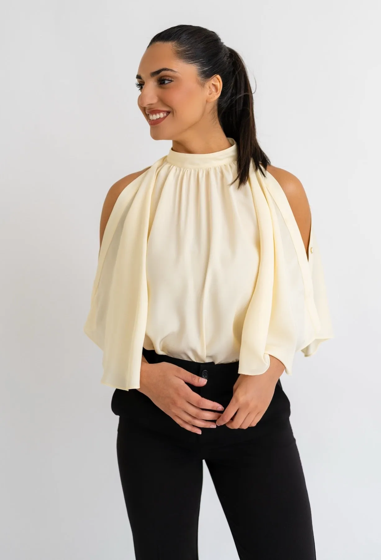 JANIS SILK CONVERTIBLE BLOUSE