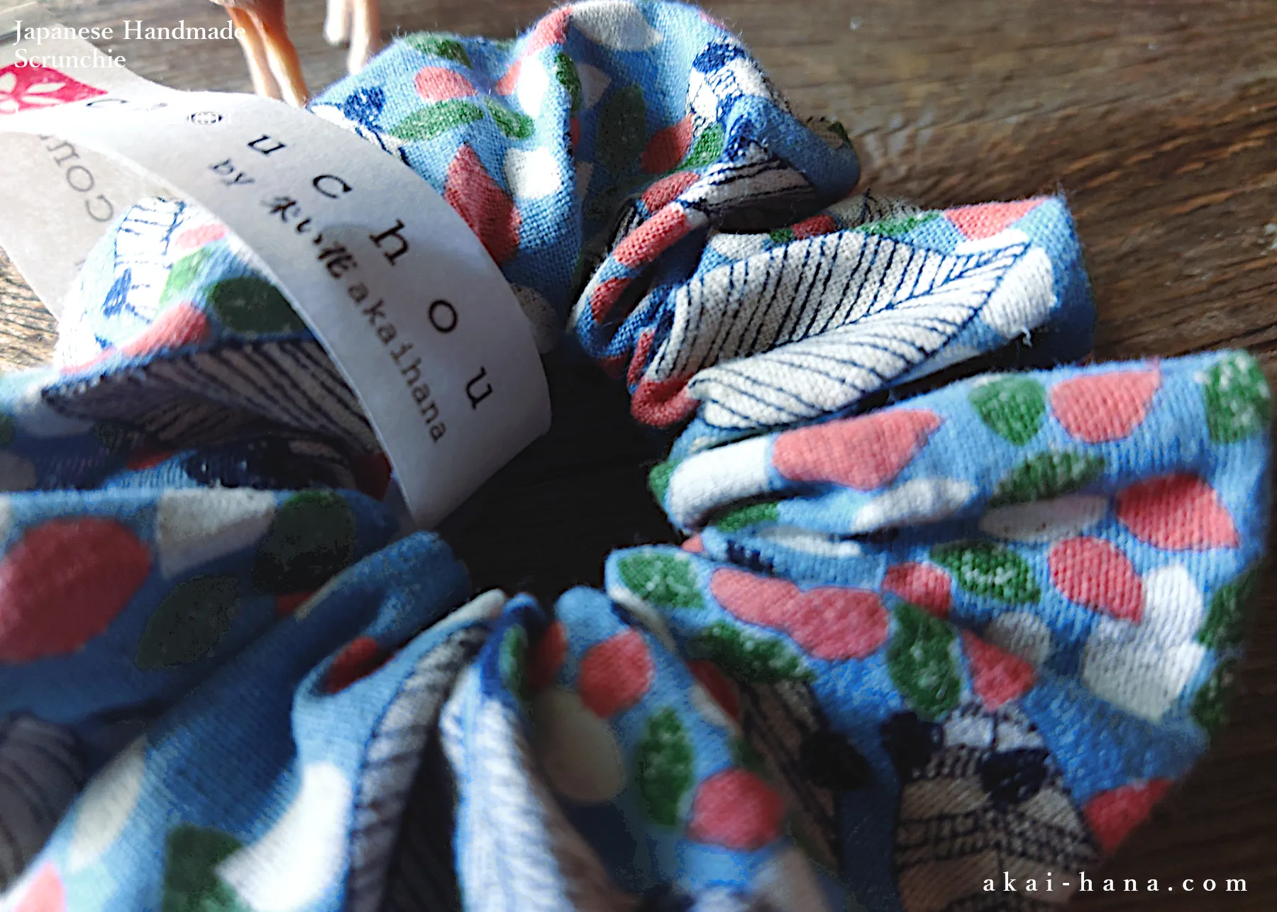 Japanese Handmade Scrunchies, Promenade Blue ⦿scjf0048