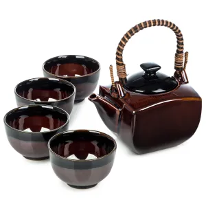 Japanese Tea Pot Set - Ame Glaze