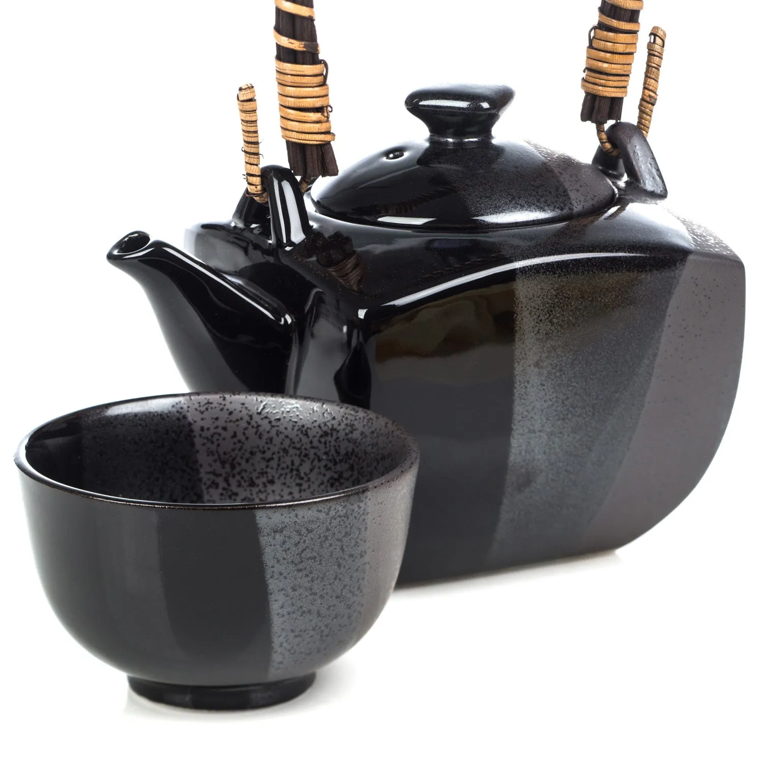 Japanese Tea Pot Set - Sumi Glaze