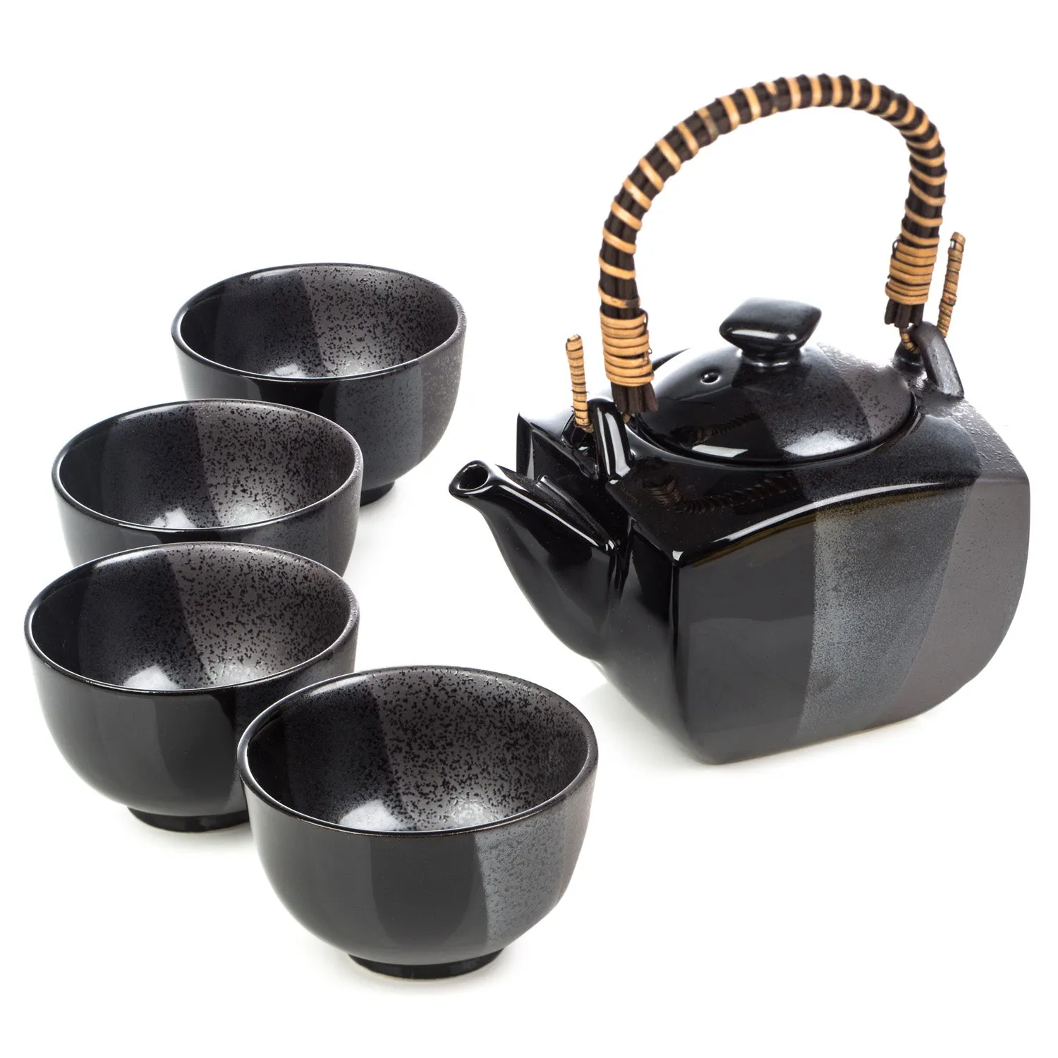 Japanese Tea Pot Set - Sumi Glaze