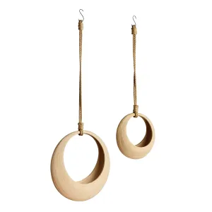 Jayla Bamboo Hanging Baskets, Set Of 2