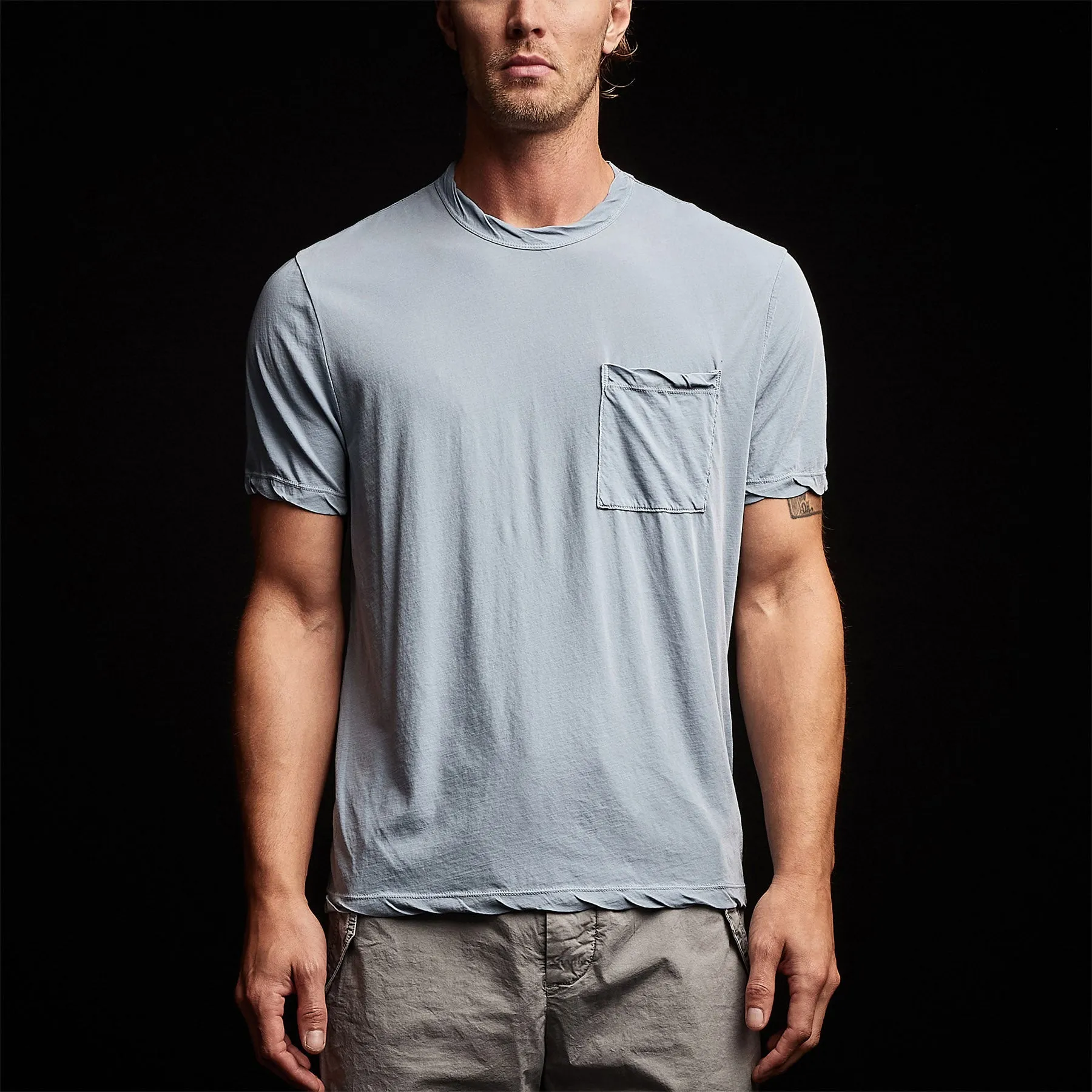 Jersey Short Sleeve Pocket Crew - Bluestone Pigment