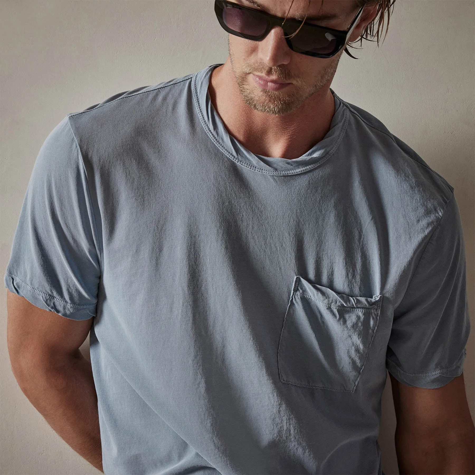Jersey Short Sleeve Pocket Crew - Bluestone Pigment