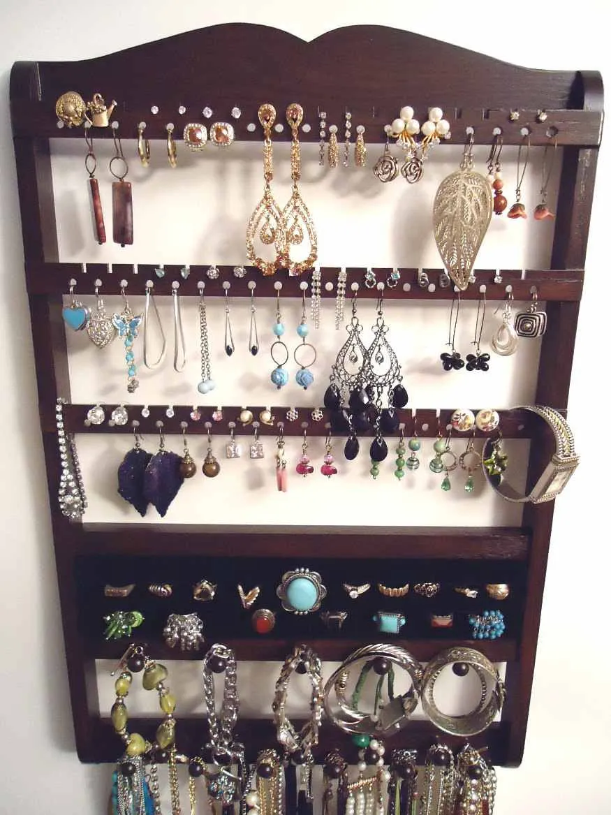 Jewelry Organizer Ring Holder Cocoa Brown Oak