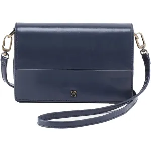 Jill Phone Crossbody Blue Stone Polished Leather Handbag