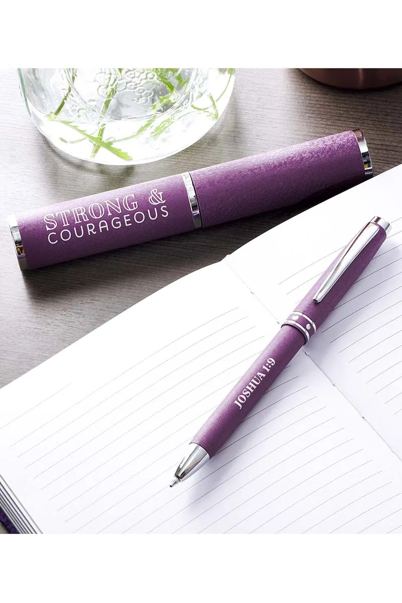 Joshua 1:9 'Strong & Courageous' Pen in Gift Case