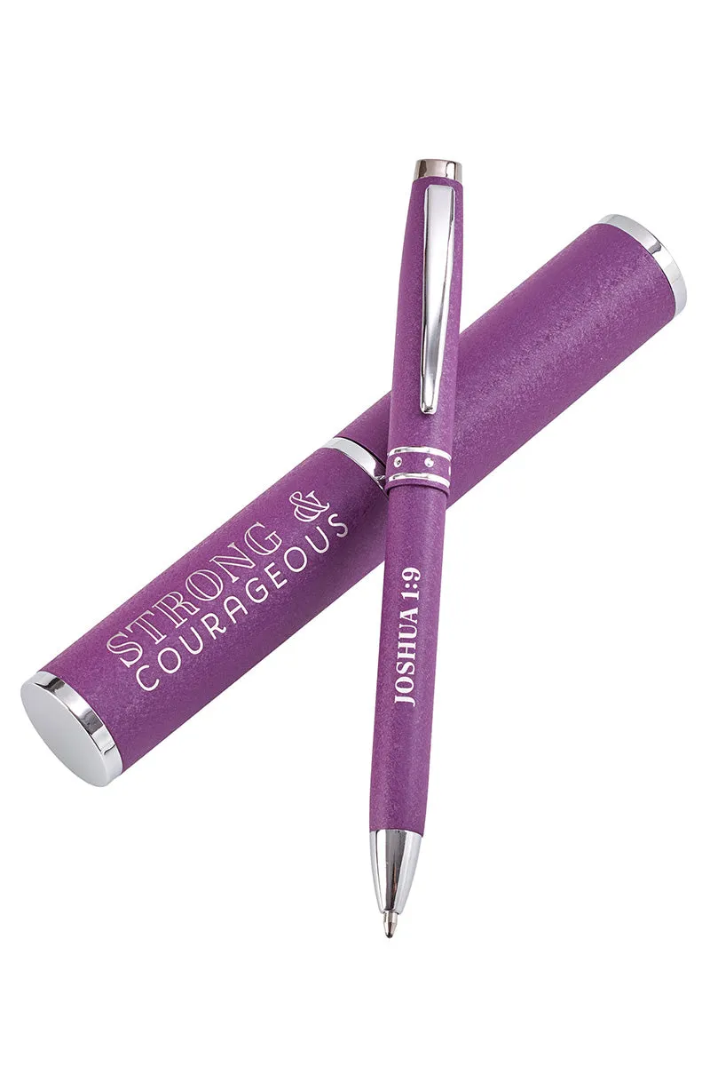 Joshua 1:9 'Strong & Courageous' Pen in Gift Case