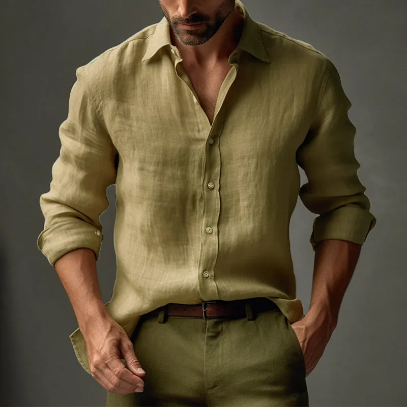 Kaelan - Men's Casual Lapel Slim Fit Long Sleeve Shirt