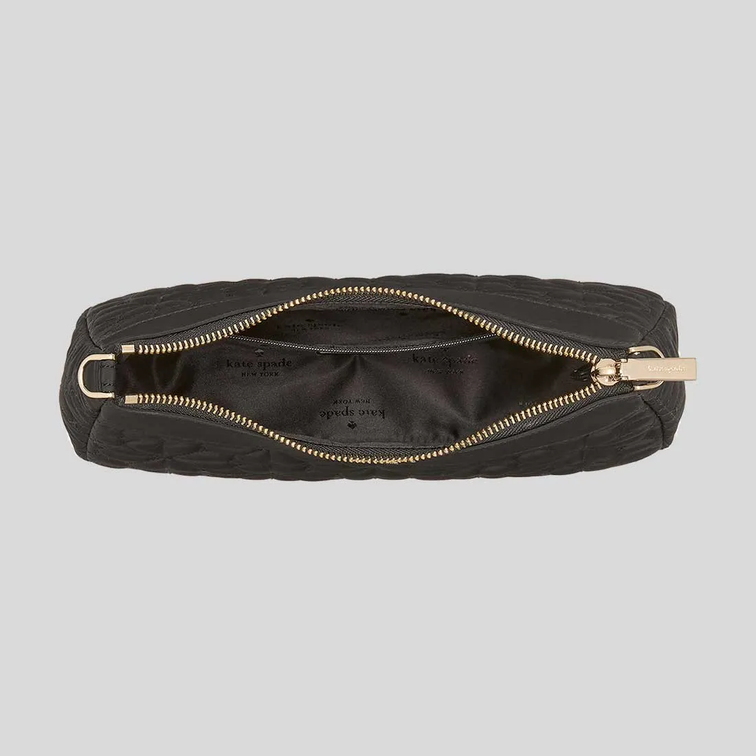 KATE SPADE Spade Flower Quilted Fabric Convertible Crossbody Bag Black KK077