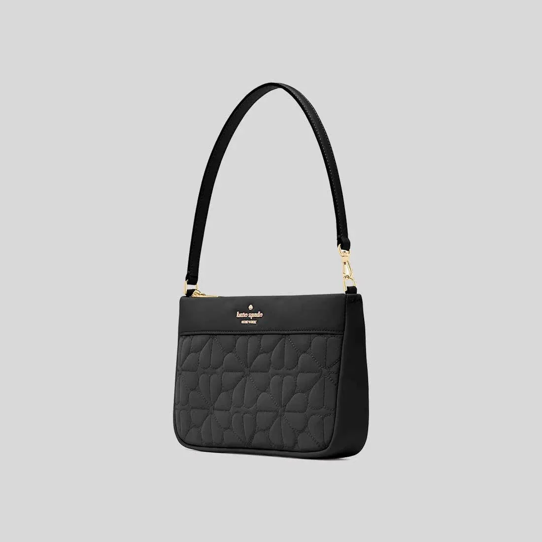 KATE SPADE Spade Flower Quilted Fabric Convertible Wristlet Black RB-KK255