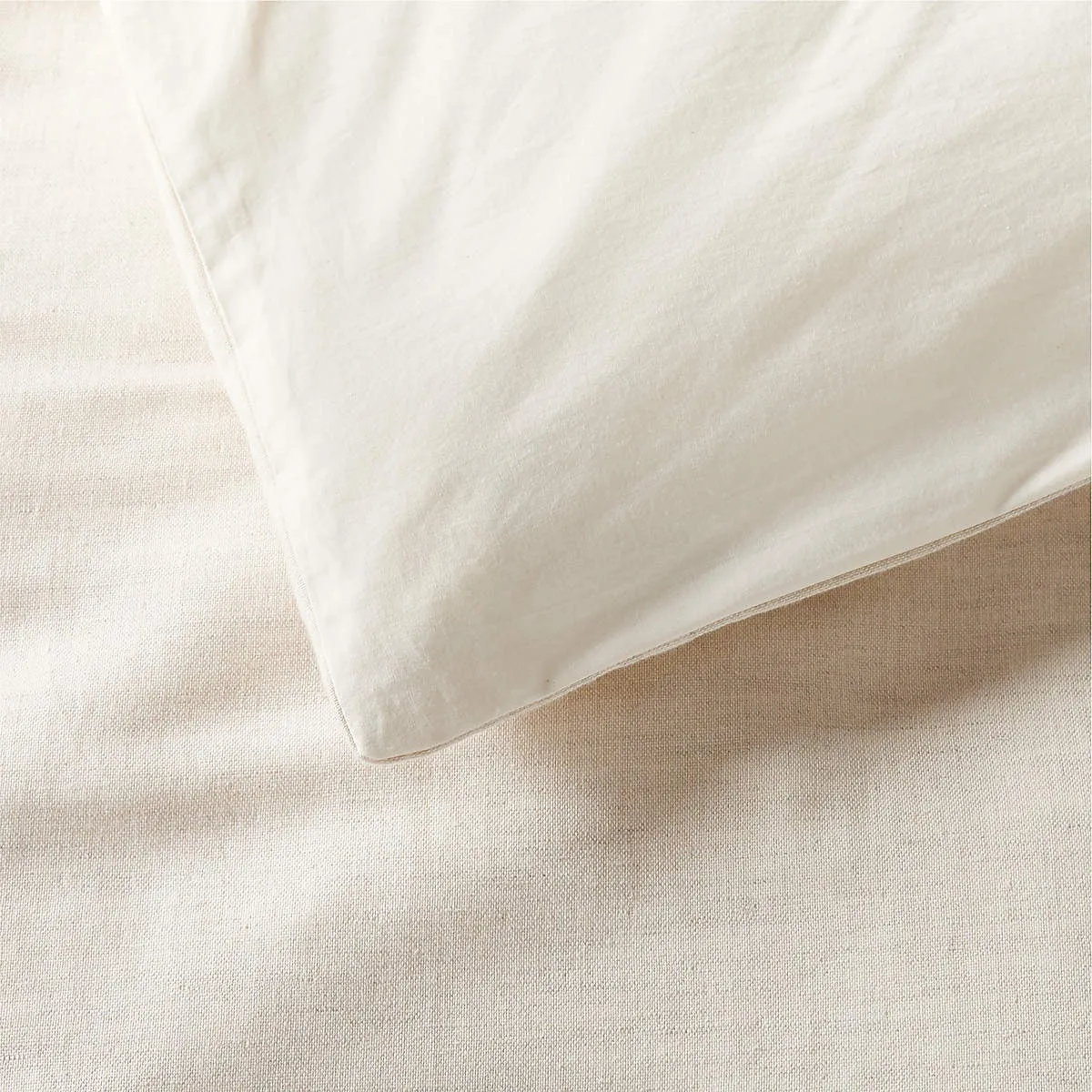 KELLEN ORGANIC COTTON-BLEND BEIGE KING PILLOW SHAMS