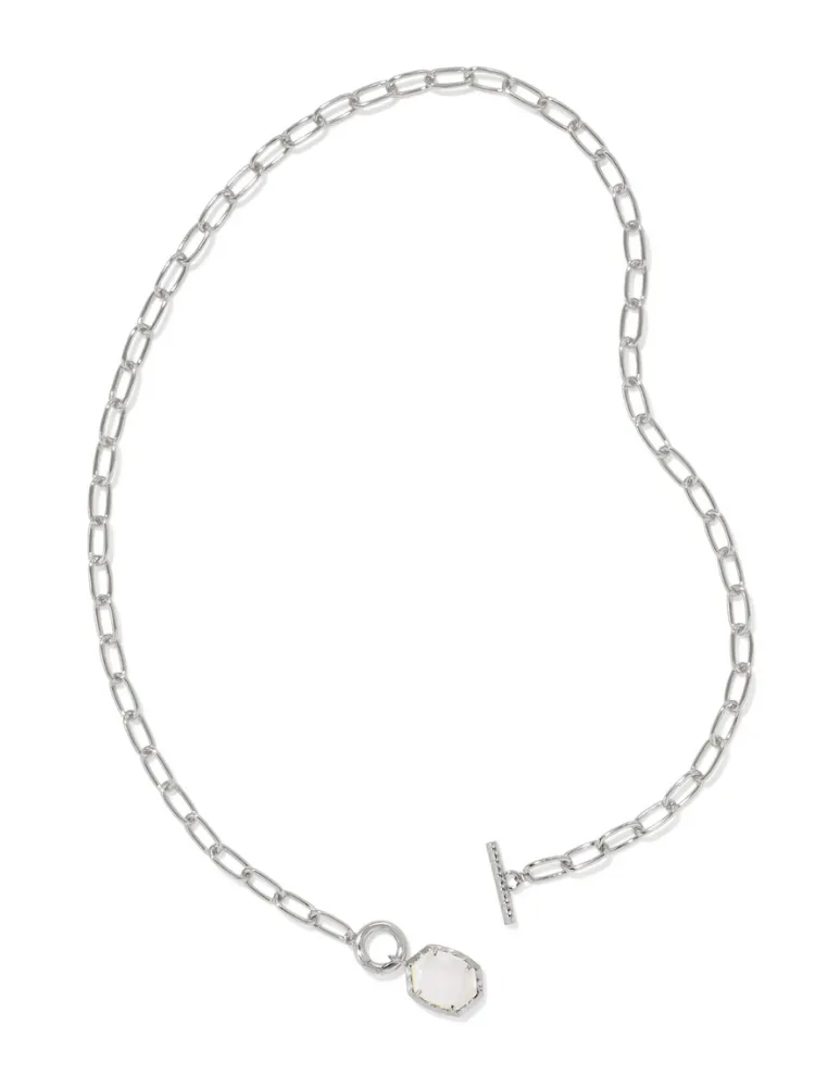 Kendra Scott Daphne Link & Chain Necklace - Silver & Ivory MOP