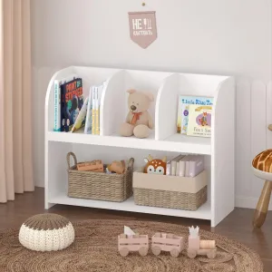 Kids Bookcase with 4 Compartments Storage Book Shelf Display Rack