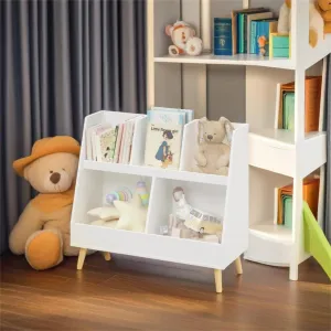 Kids Bookshelf and Toy Organizer White Modern Contemporary