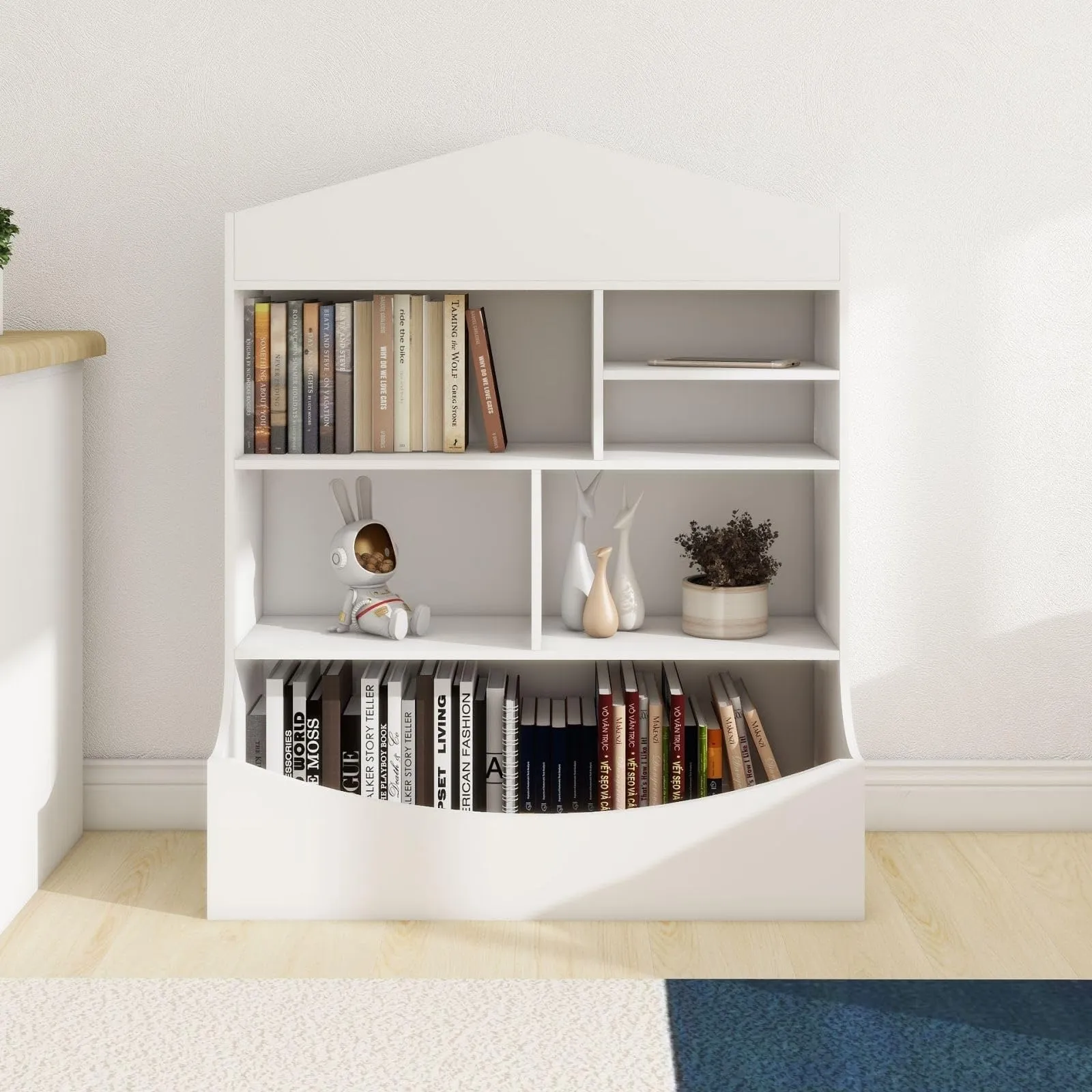 Kids Bookshelf Toy Storage Organizer Versatility Bookcase Toddlers