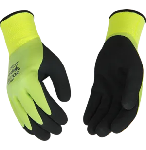Kinco HYDROFLECTOR™ WATERPROOF HI-VIS GREEN LINED THERMAL KNIT SHELL & DOUBLE-COATED LATEX