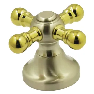Kingston Brass KBH2639BX Metal Cross Handle, Brushed Nickel/Polished Brass