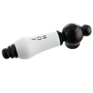 Kingston Brass KSH3605PLH Porcelain Lever Handle (Hot Side), Oil Rubbed Bronze