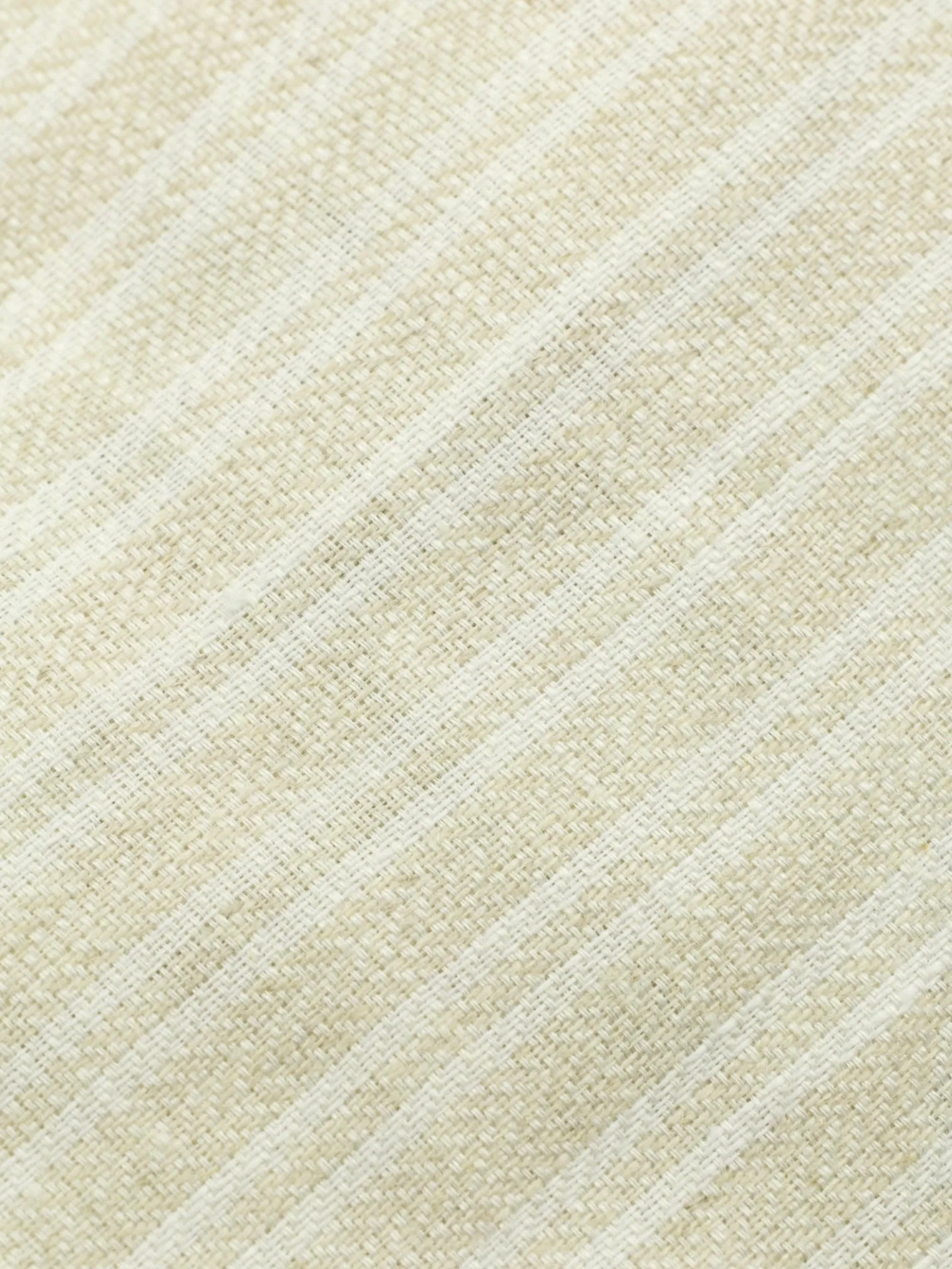 Kiton 5-Fold Greige Handrolled Linen Striped Tie