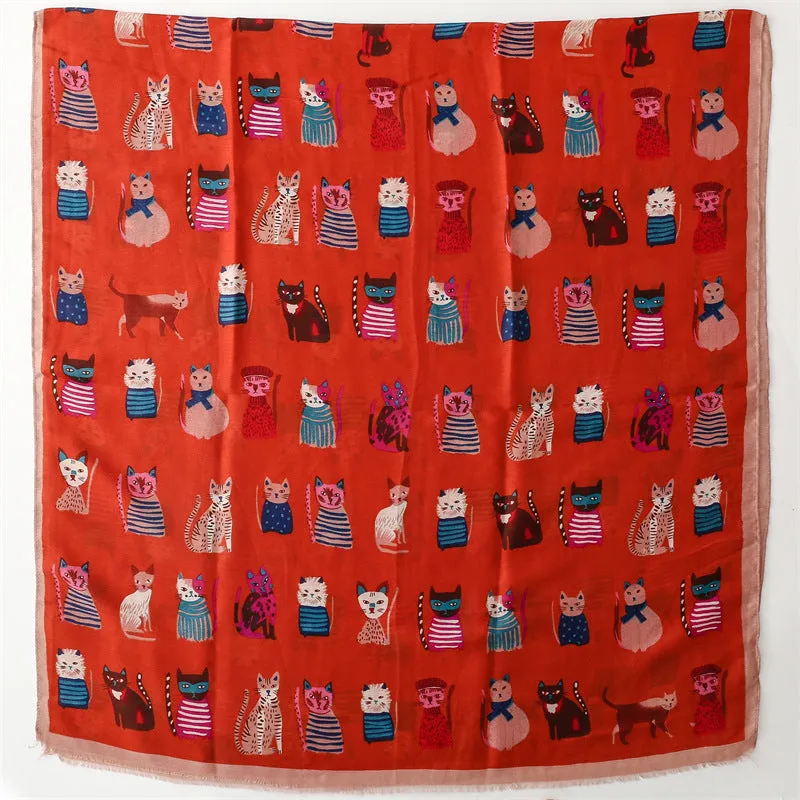 Kitty Love Cotton-Linen Scarf