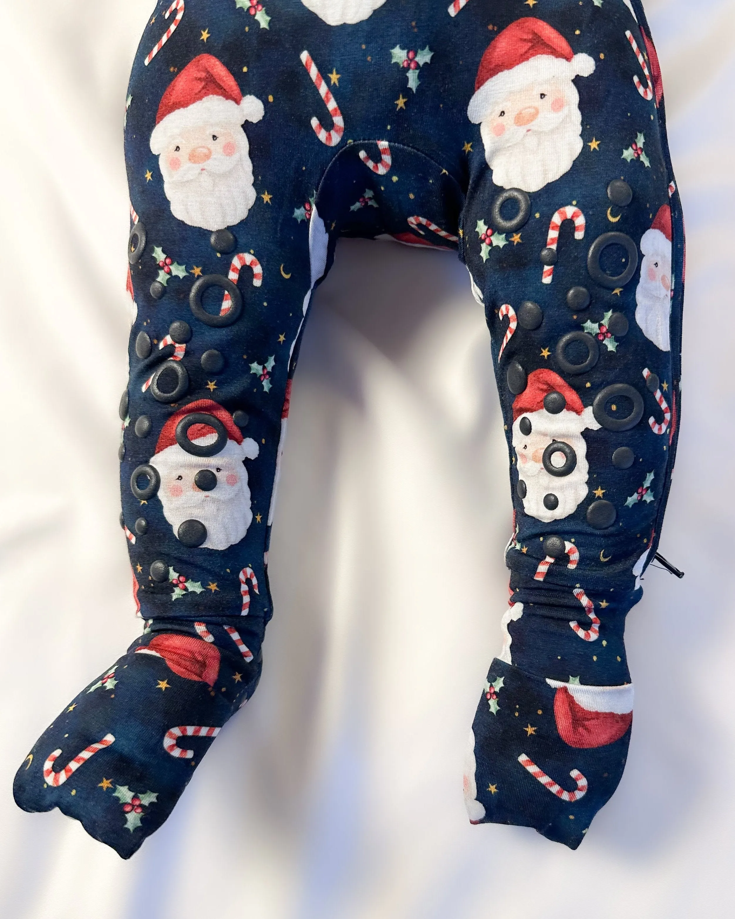 Knee-Grip Santa Convertible Footie