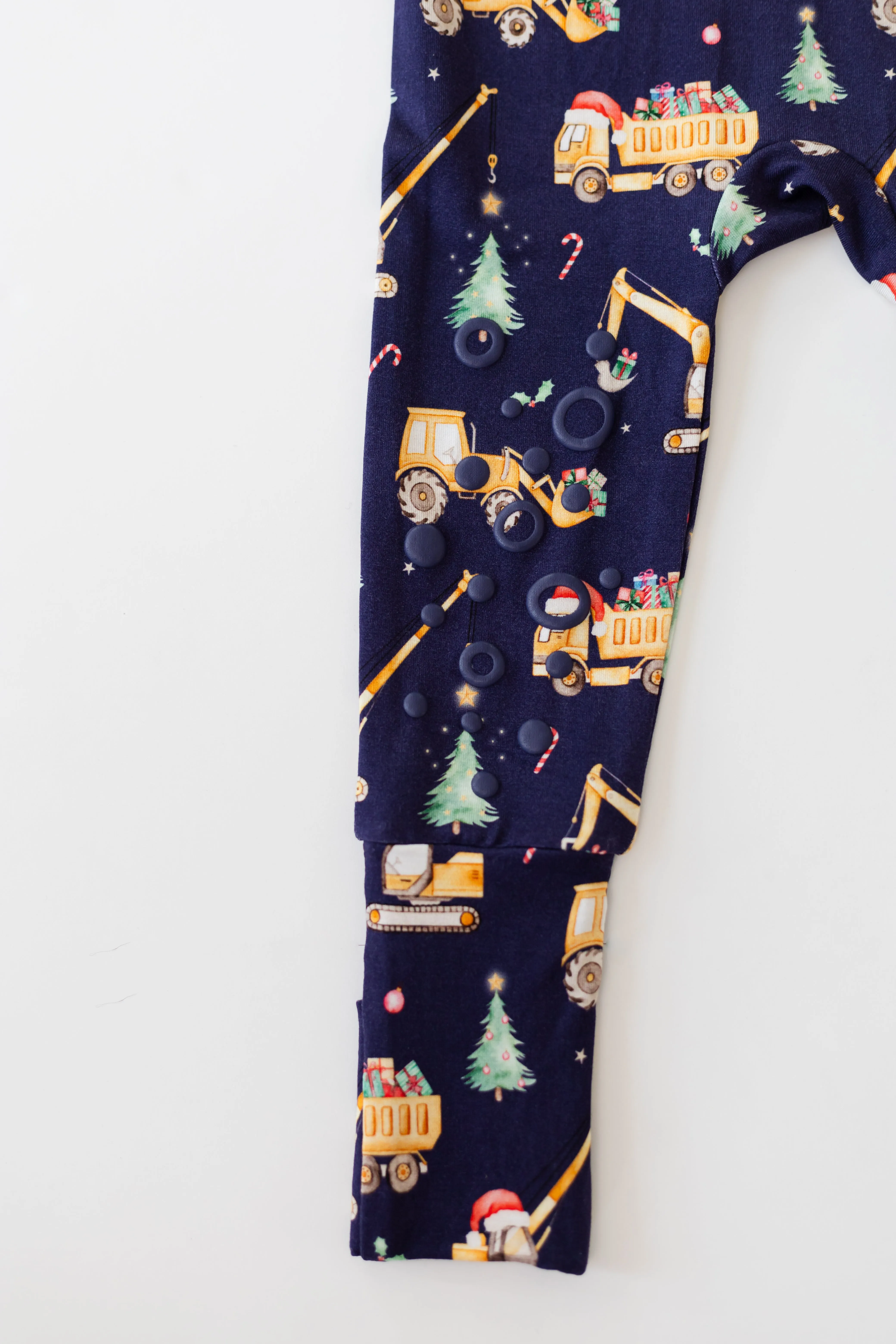 Knee-Grip Xmas Construction Convertible Footie